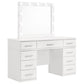 Felicity 9-drawer Vanity Table with Lighted Mirror Glossy White