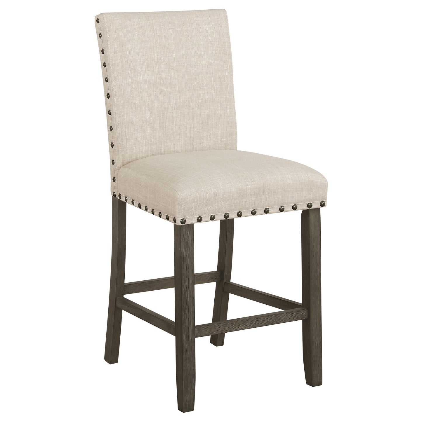 Ralland Upholstered Counter Height Stools with Nailhead Trim Beige (Set of 2)