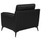 Moira Upholstered Tufted Living Room Set with Track Arms Black