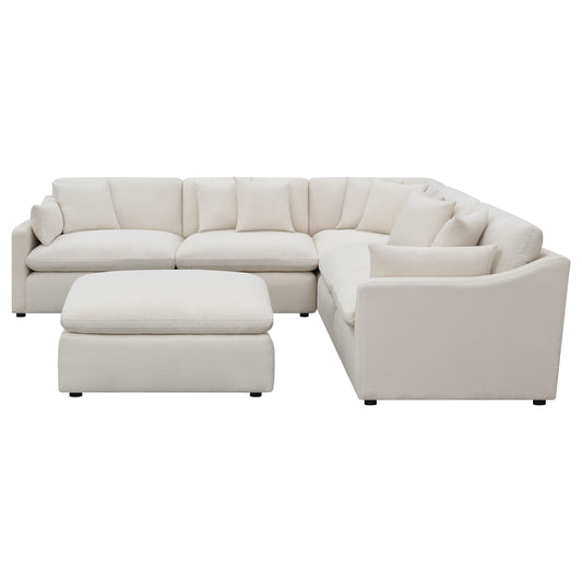 Hobson 6-piece Upholstered Modular Sectional Sofa Ivory