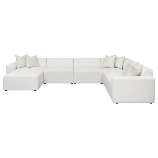 Freddie 7-piece Upholstered Modular Sectional Sofa Pearl