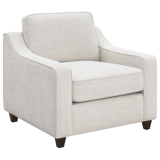 Christine Upholstered Sloped Arm Accent Chair Beige