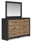 Vertani Queen Panel Bed with Mirrored Dresser and 2 Nightstands