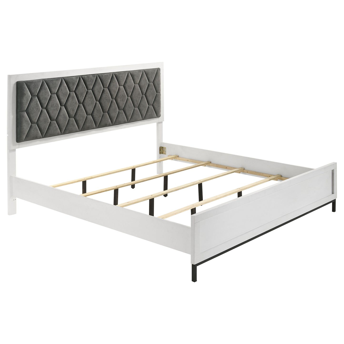 Sonora California King Upholstered Panel Bed White