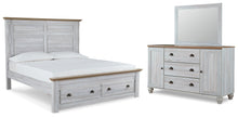 Load image into Gallery viewer, Haven Bay King Panel Storage Bed with Mirrored Dresser
