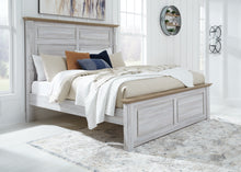Load image into Gallery viewer, Haven Bay King Panel Bed with Mirrored Dresser and 2 Nightstands
