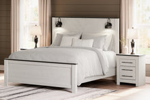 Load image into Gallery viewer, Schoenberg King Panel Bed with Mirrored Dresser, Chest and Nightstand
