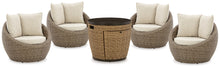 Load image into Gallery viewer, Malayah Outdoor Fire Pit Table and 4 Chairs
