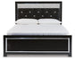 Kaydell Queen Upholstered Panel Bed with Mirrored Dresser and Chest