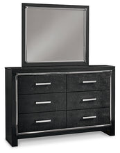 Load image into Gallery viewer, Kaydell King Upholstered Panel Headboard with Mirrored Dresser, Chest and 2 Nightstands
