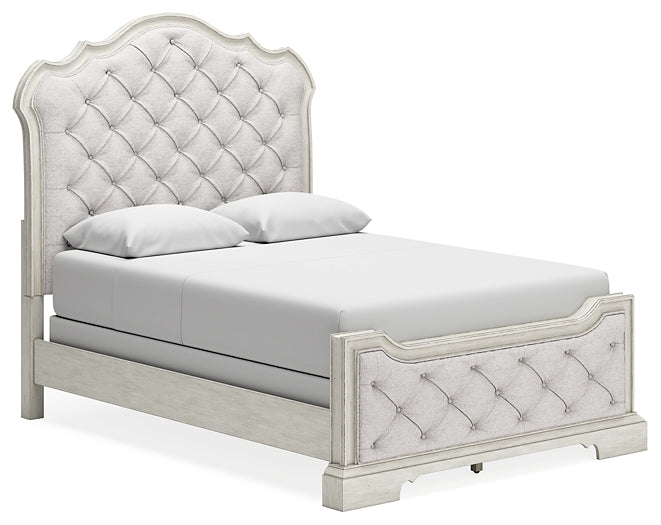 Arlendyne Queen Upholstered Bed with Mirrored Dresser