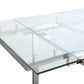 Wexford Glass Top Dining Table with Extension Leaves Chrome