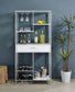 Figueroa 5-shelf Wine Cabinet with Storage Drawer White High Gloss and Chrome
