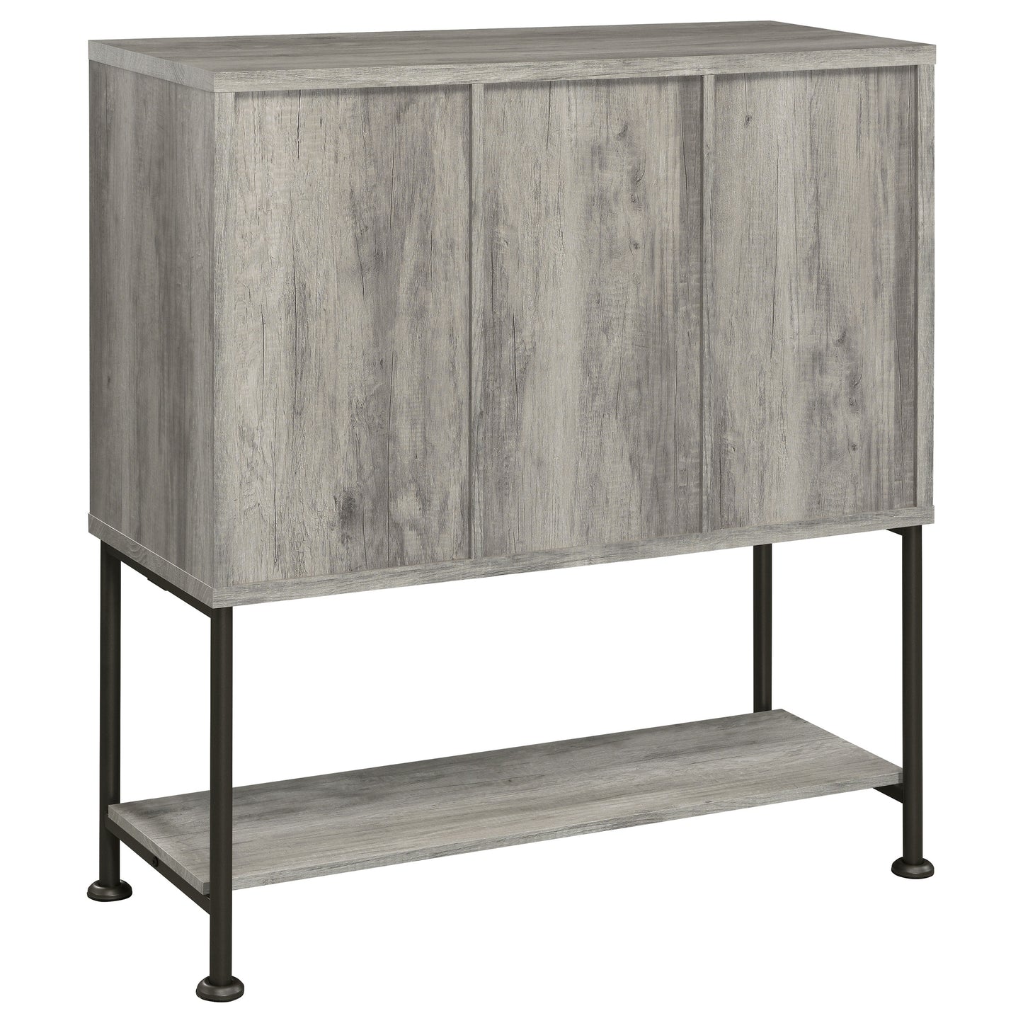 Claremont Sliding Door Bar Cabinet with Lower Shelf Grey Driftwood