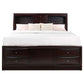 Phoenix Wood Eastern King Storage Bookcase Bed Cappuccino