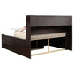 Phoenix Wood Eastern King Storage Bookcase Bed Cappuccino
