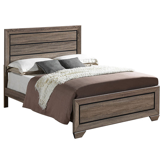 Kauffman Wood California King Panel Bed Washed Taupe