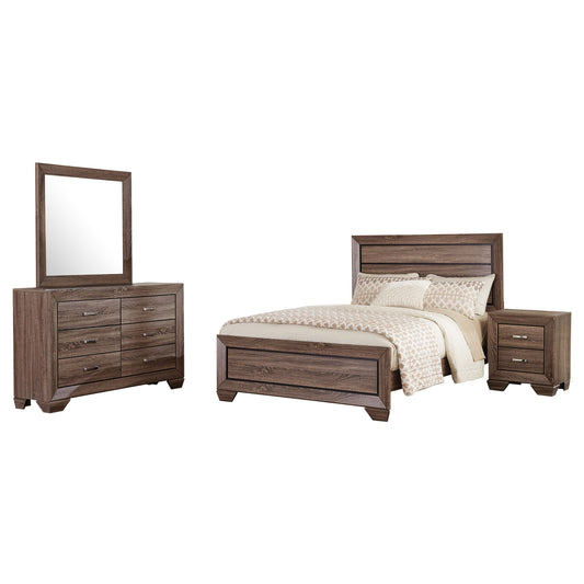 Kauffman 4-piece Queen Bedroom Set Washed Taupe