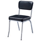 Retro Open Back Side Chairs Black and Chrome (Set of 2)