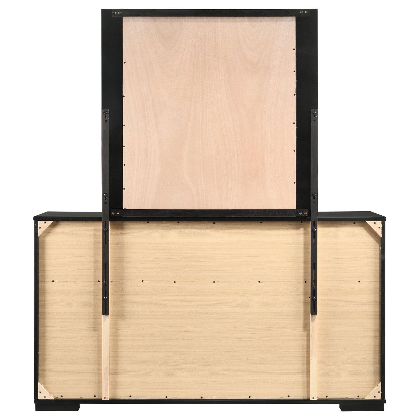Blacktoft 6-drawer Dresser with Mirror Black