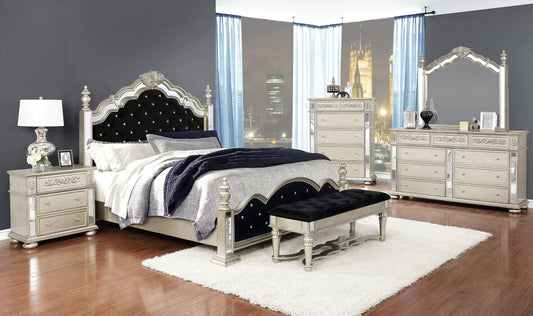 Heidi 5-piece Queen Bedroom Set Metallic Platinum