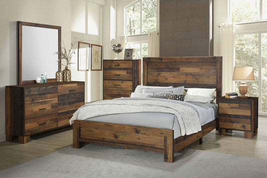 Sidney 4-piece Queen Bedroom Set Rustic Pine
