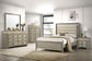 Giselle Wood California King Panel Bed Rustic Beige