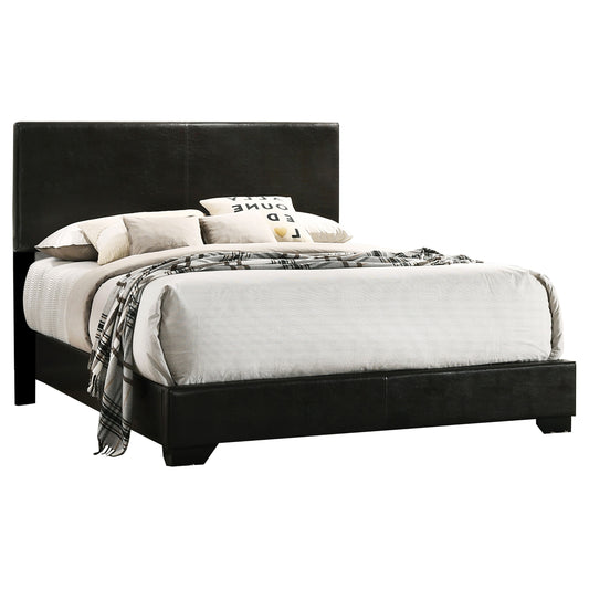 Conner Upholstered Eastern King Panel Bed Black