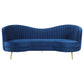 Sophia Upholstered Camel Back Sofa Blue