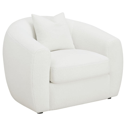 Isabella Faux Sheepskin Upholstered Accent Chair Natural