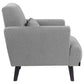 Blake Upholstered Chair with Track Arms Sharkskin and Dark Brown