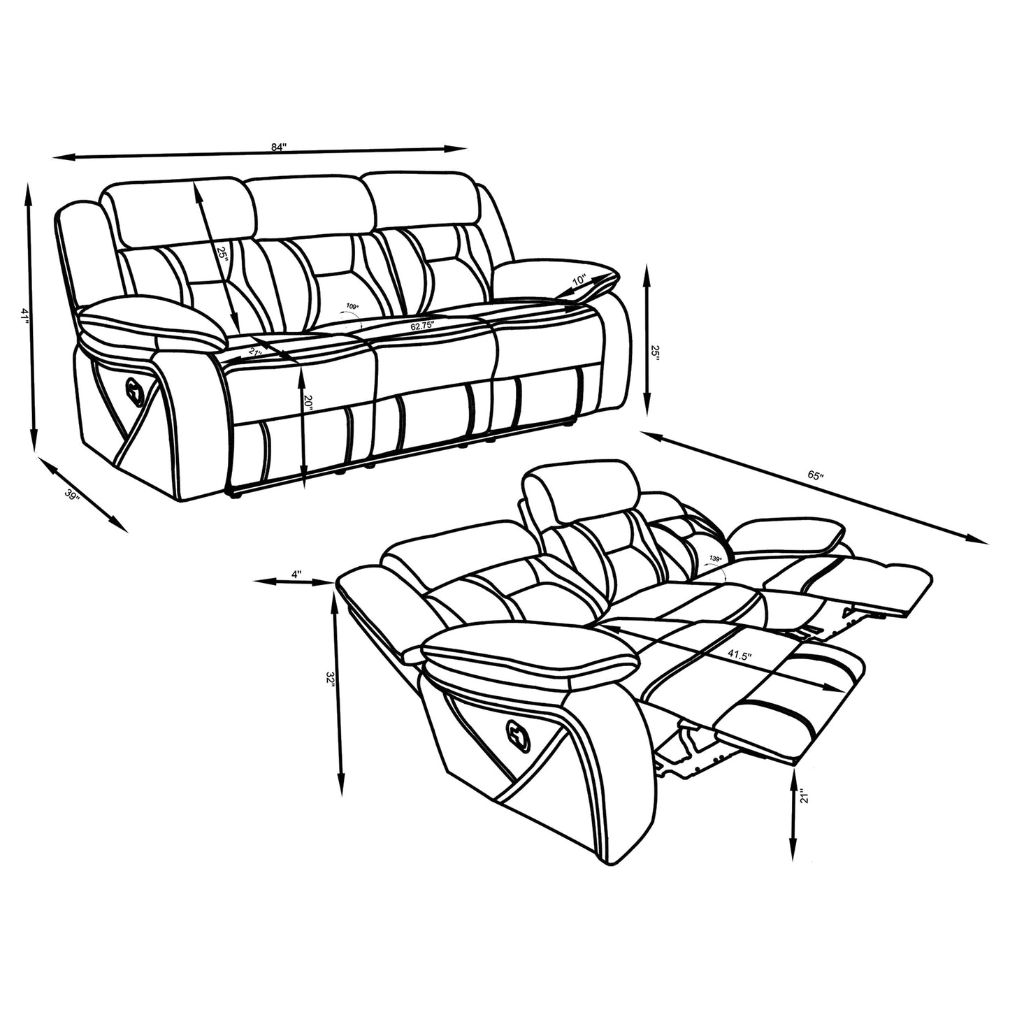 Higgins Upholstered Tufted Living Room Set