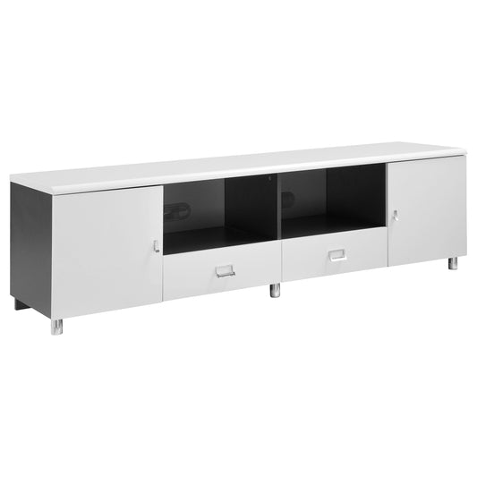 Burkett 2-drawer TV Console White and Grey