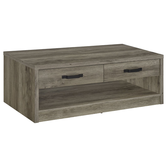 Felix 2-drawer Engineered Wood Coffee Table Grey Driftwood