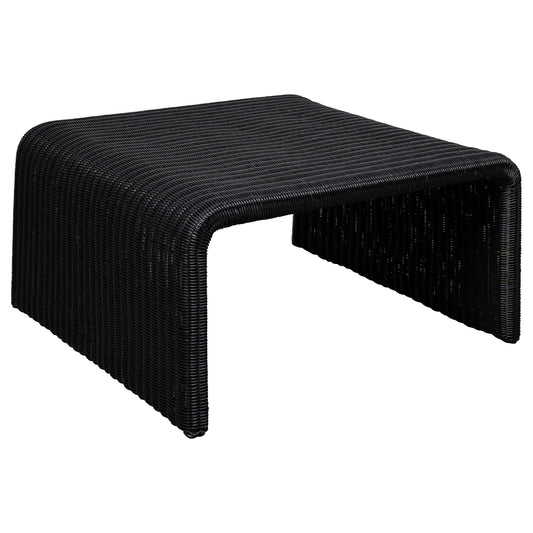 Cahya Woven Rattan Square Coffee Table Black