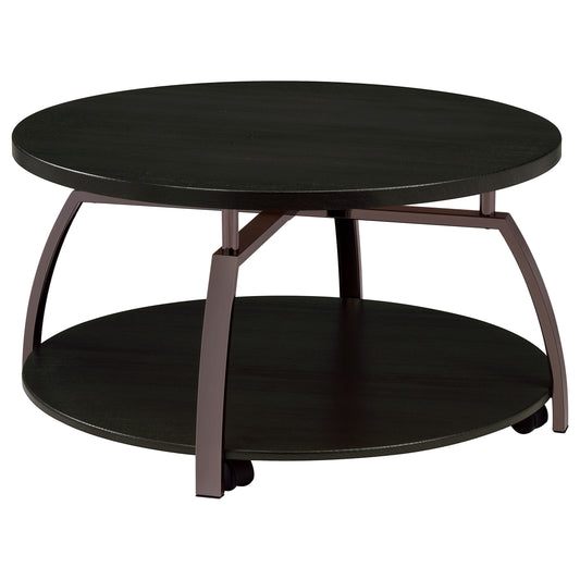 Dacre Round Engineered Wood Top Coffee Table Dark Grey