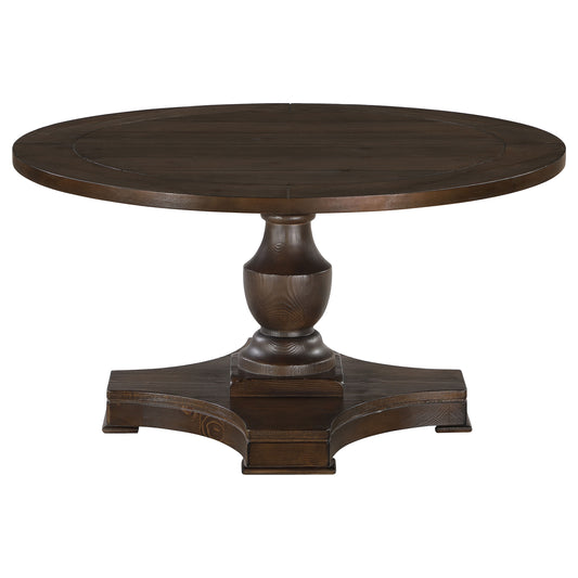 Morello Round Wood Coffee Table with Pedestal Base Coffee