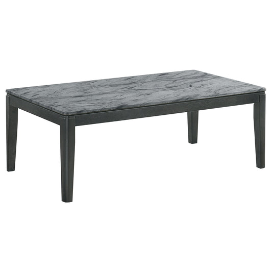 Mozzi Rectangular Faux Marble Coffee Table Grey and Black