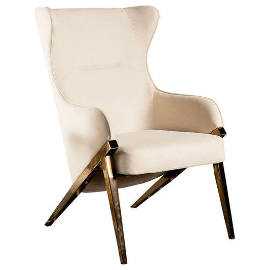 Walker Upholstered high Wingback Accent Chair Cream