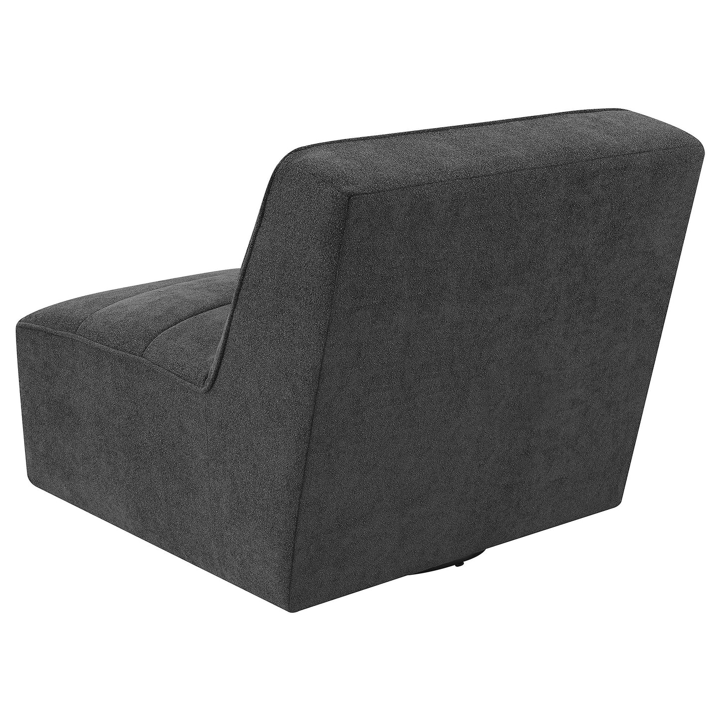 Cobie Upholstered Swivel Armless Chair Dark Charcoal