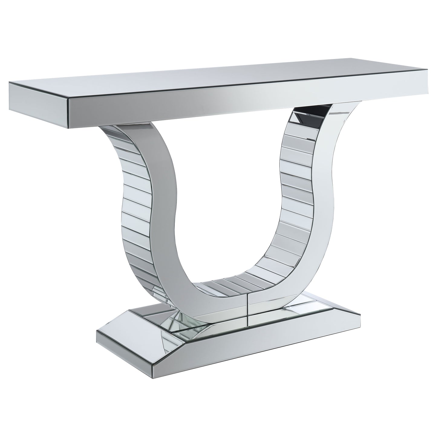 Saanvi Console Table with U-shaped Base Clear Mirror