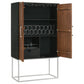 Borman 2-door Bar Cabinet Wine Storage Walnut and Black